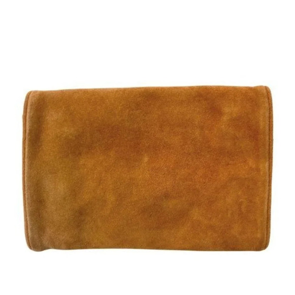 Lalla Marrakech Orange Studded Suede Clutch - Picture 4 of 5